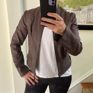 Anthropologie Hei Hei Vegan Leather Moto Jacket Womens Size M